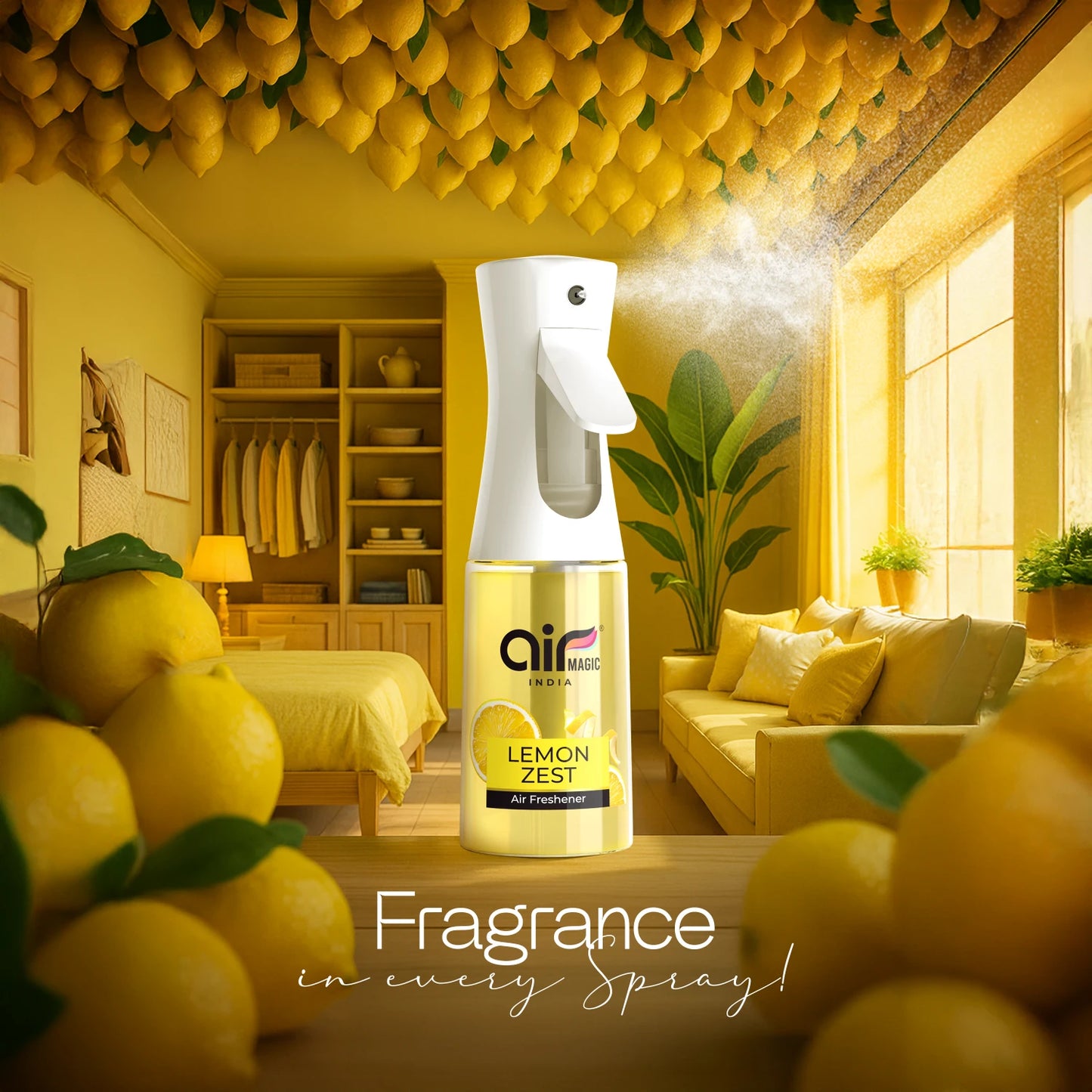 Lemon Zest – Zesty & Lively | Fruity Air Freshener for Home & Office