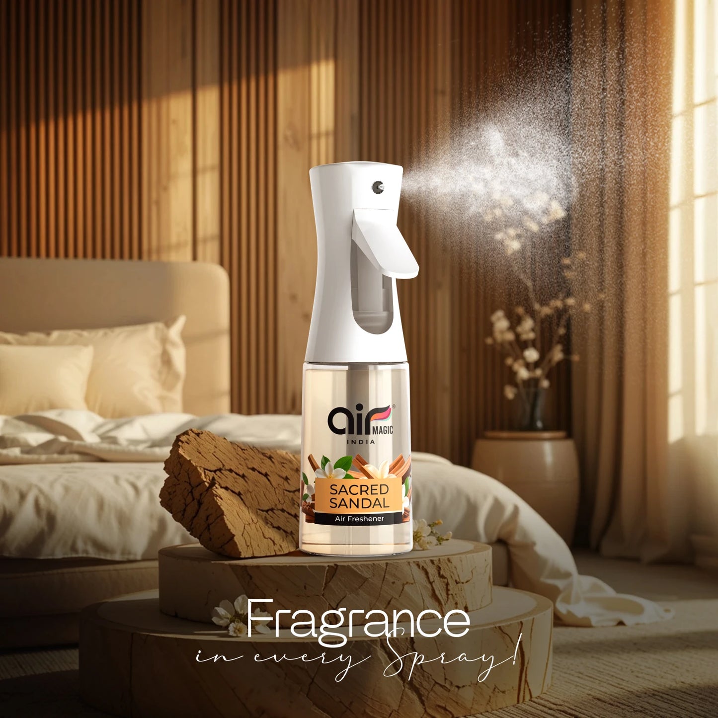 Sacred Sandal – Woody & Tranquil | Organic Air Freshener for Home & Office