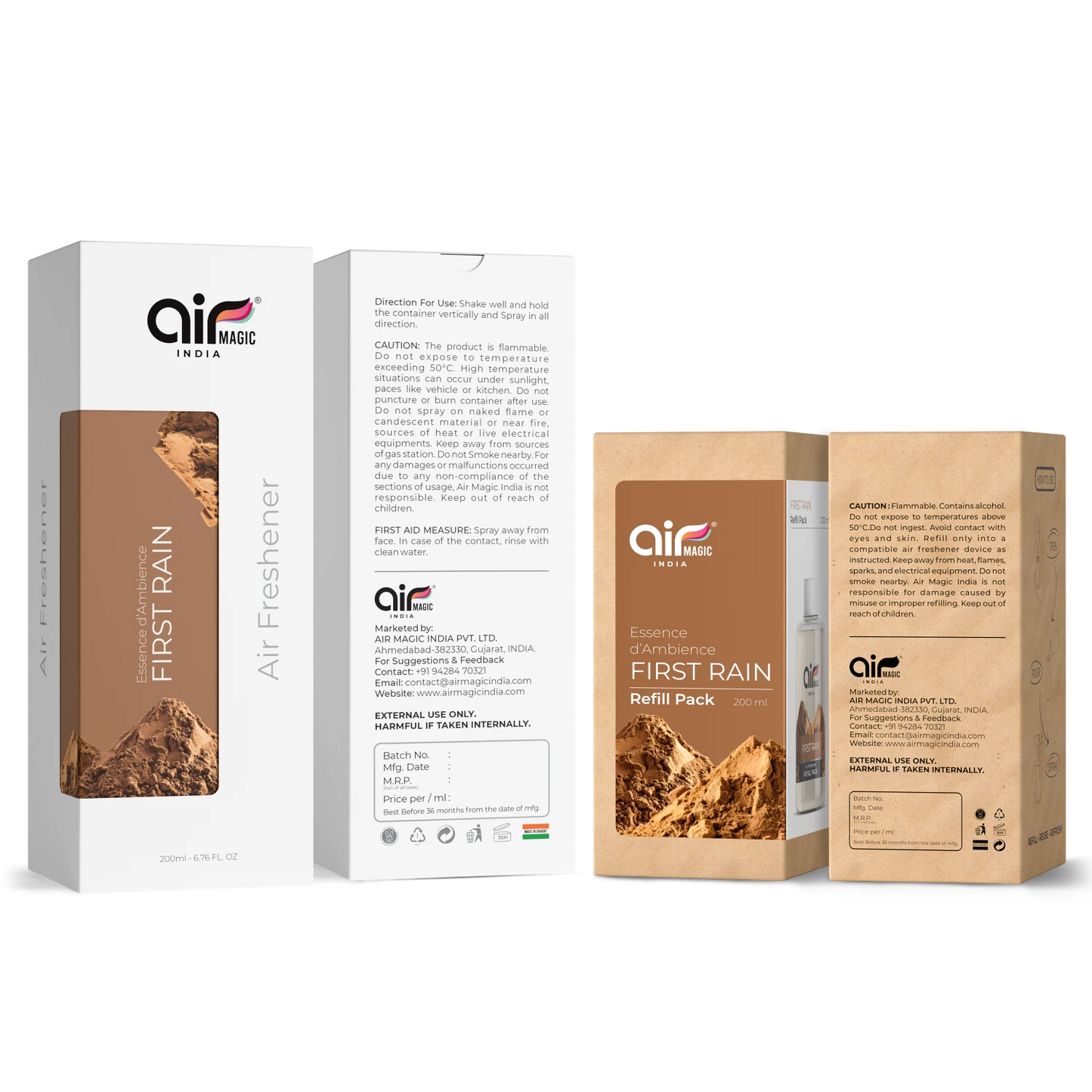 First Rain – Earthy & Refreshing | Organic Air Freshener for Home & Office