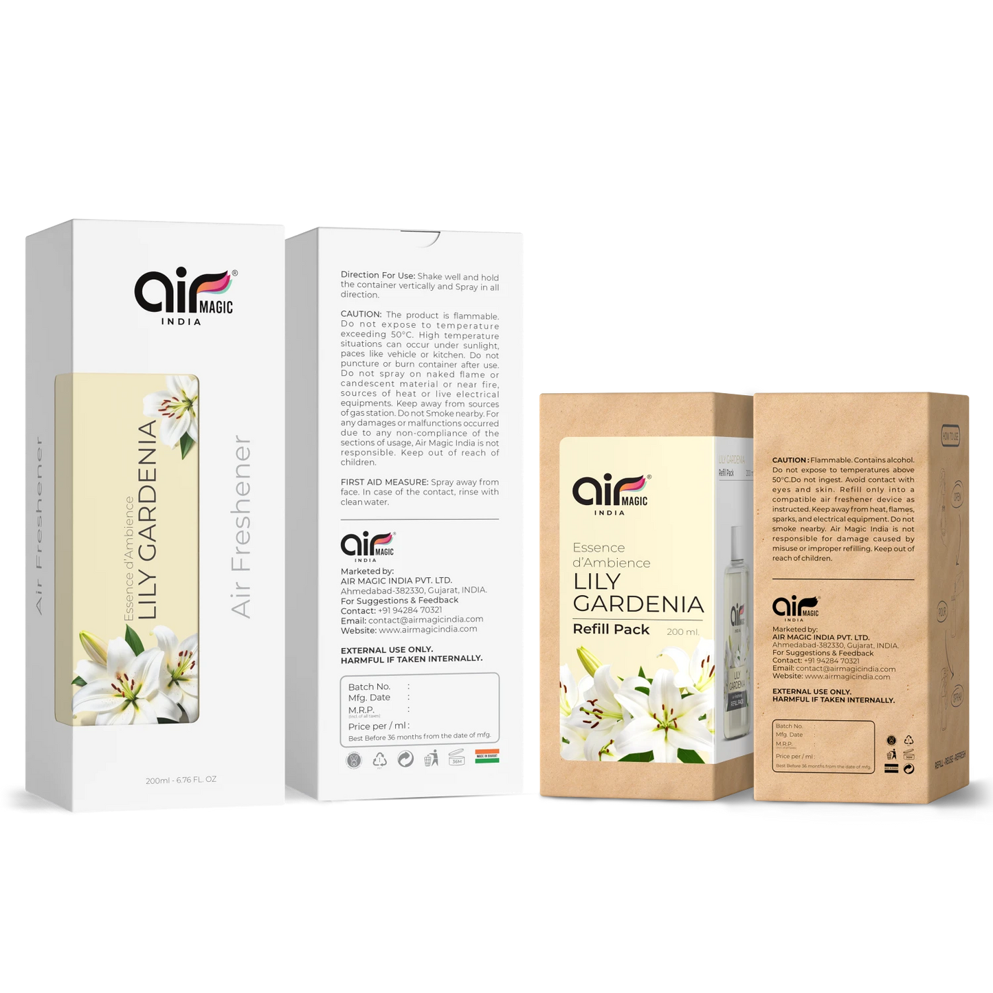 Lily Gardenia – Soft & Delicate | Floral Air Freshener for Home & Office