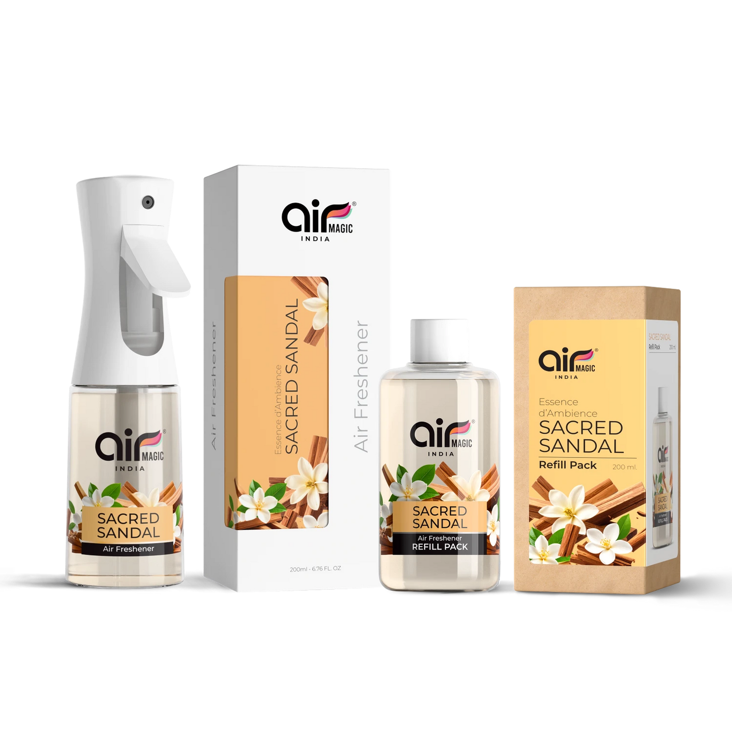 Sacred Sandal – Woody & Tranquil | Organic Air Freshener for Home & Office